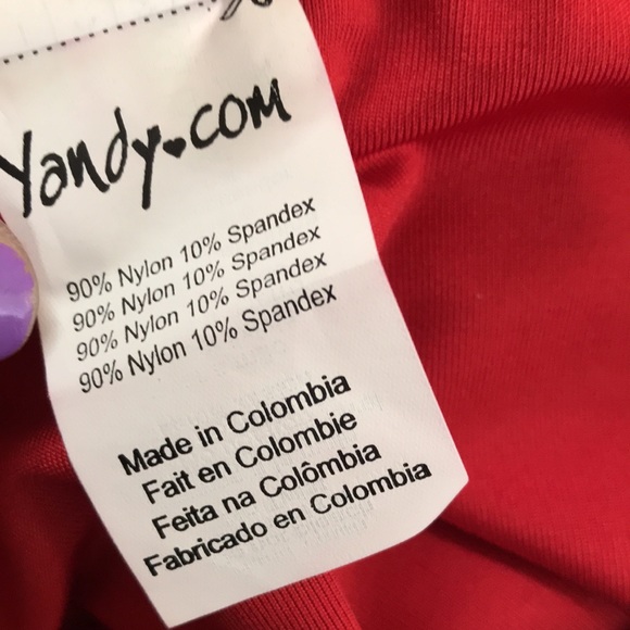 NWOT Yandy red monokini one piece swimsuit  sz Medium low cut back open sides - Picture 11 of 12